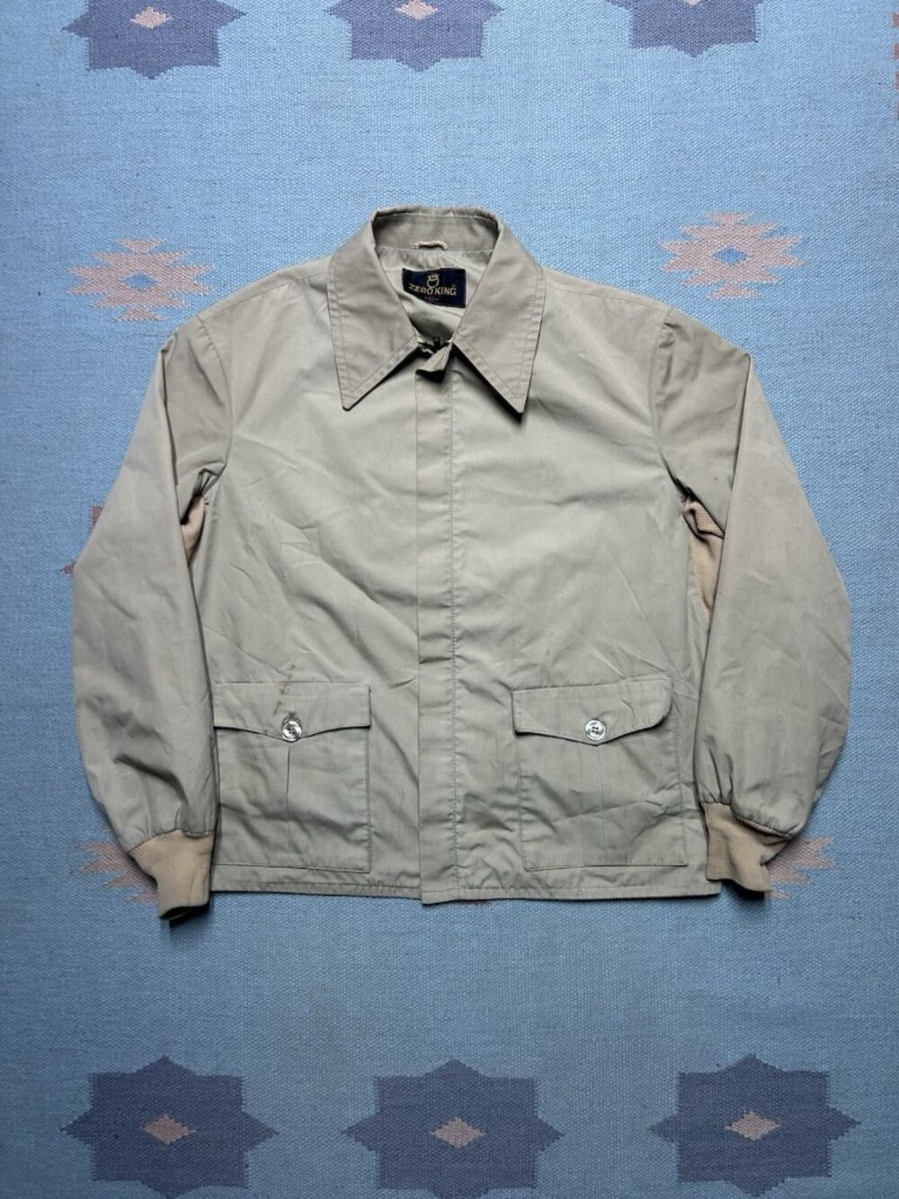 Vintage 1960s zero king cropped work jacket 2 pocket bomber talon zip Medium 40